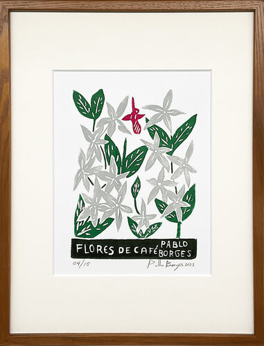 Pablo Borges パブロ・ボルジェス 木版画 S【Flores de Café】コーヒーの花々