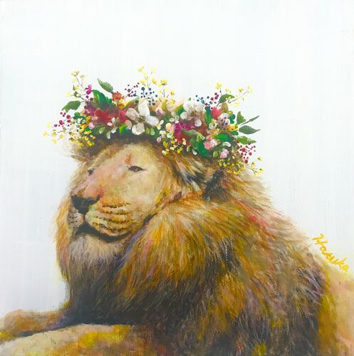 ライオンと花冠