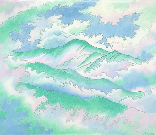「雲にかかる山」