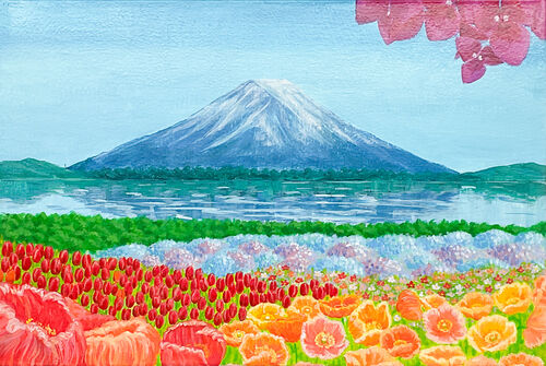 花咲く富士山