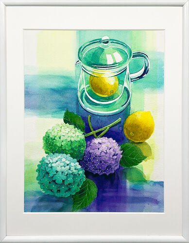 紫陽花とレモン