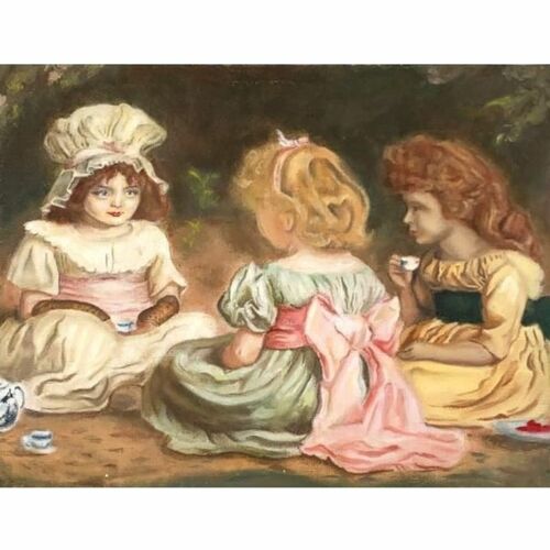 模写　Afternoon Tea 1889 BY Sir John Everett Millais